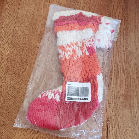 Anthropologie Brady Stocking - chunky boho knit - size L- orange/red/cream - Picture 6 of 11